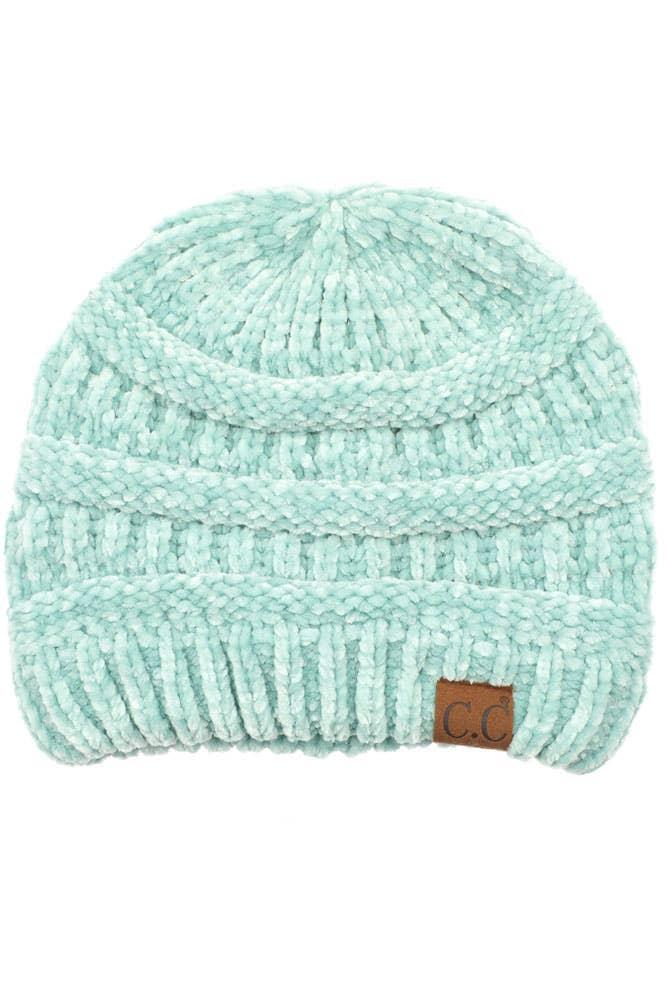 Hana - C.C Ribbed Chenille Soft Beanie Winter Hat