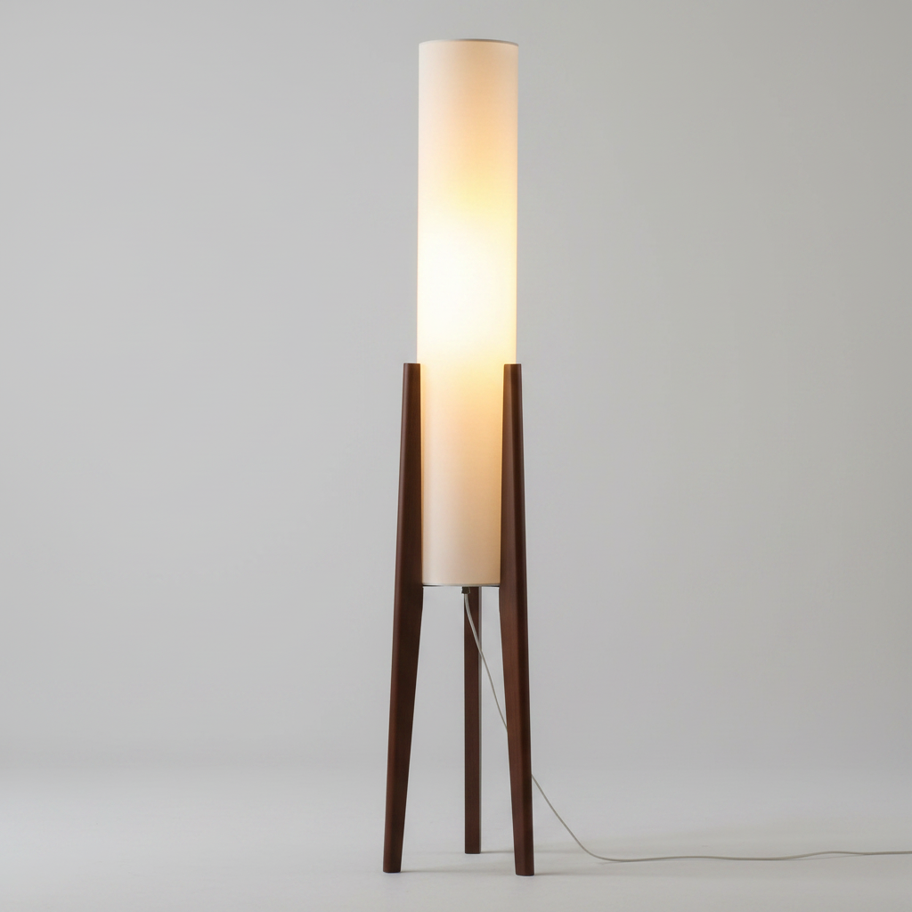 VIVZONE - 51'' Tall Solid Wood Standing Lamp Floor Lamp