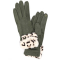Hana - Leopard Faux Fur Cuff Smart Touch Winter Gloves