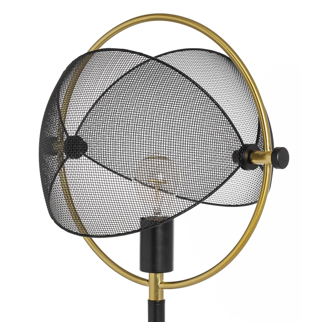 Hendrickson Black & Gold Industrial Metal Floor Lamp - 63.25"H