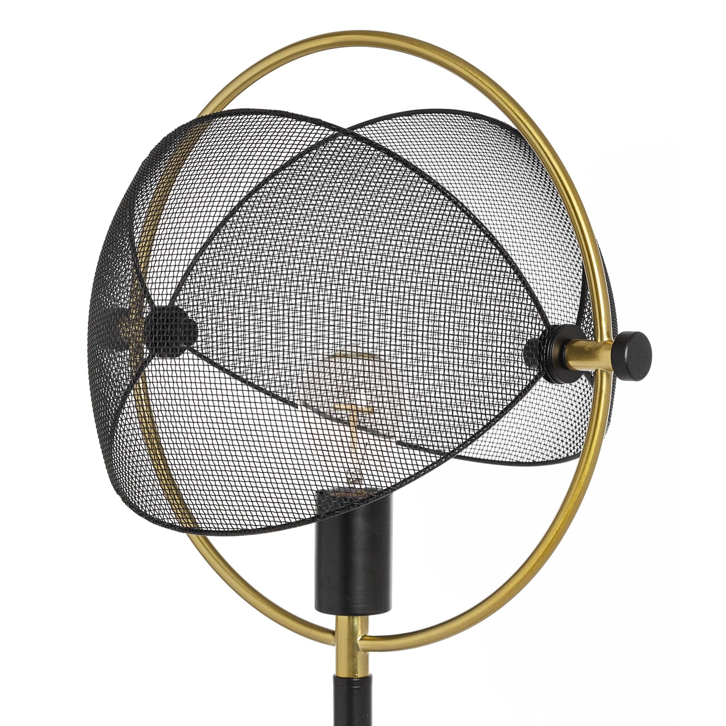 Hendrickson Black & Gold Industrial Metal Floor Lamp - 63.25"H