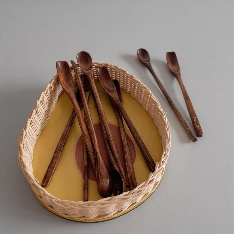 DAYLA - Wood Long-Handle Coffee Stirring Ring