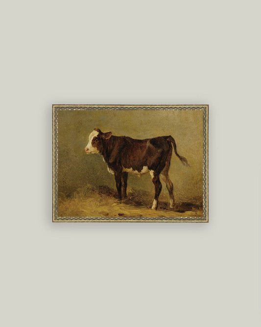 Petal Lane Home - Vintage Calf Framed Antique Art
