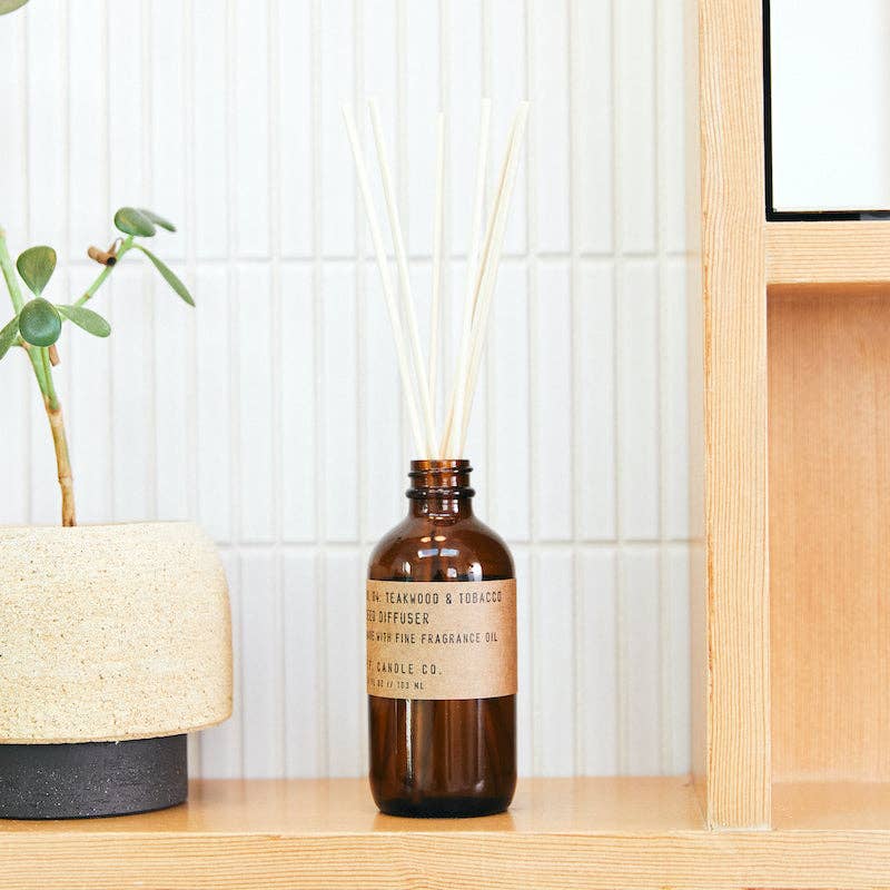 P.F. Candle Co. Teakwood & Tobacco - 3.5 oz Reed Diffuser