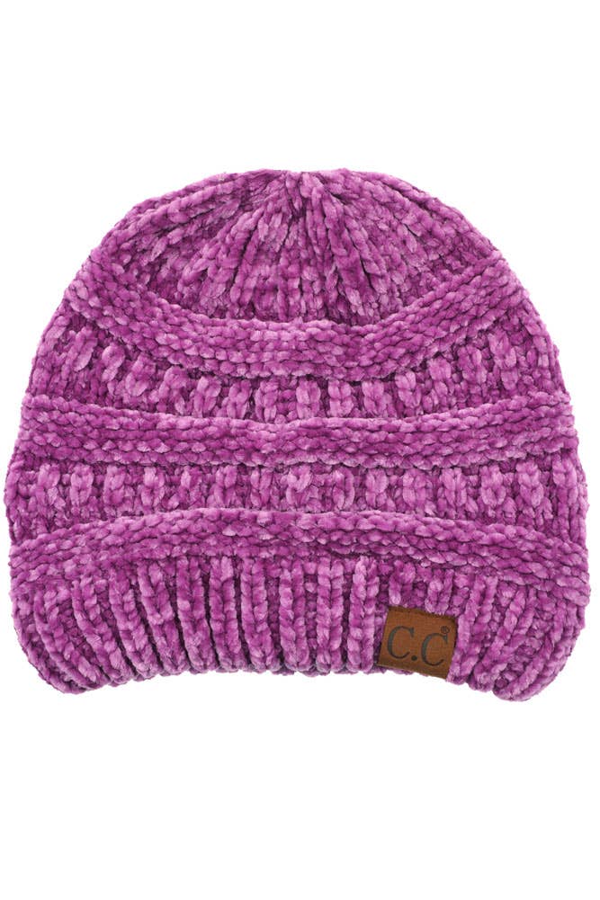 Hana - C.C Ribbed Chenille Soft Beanie Winter Hat