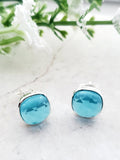 Sosie Designs - 925 Sterling Silver Cushion Studs - Blue Topaz Quartz