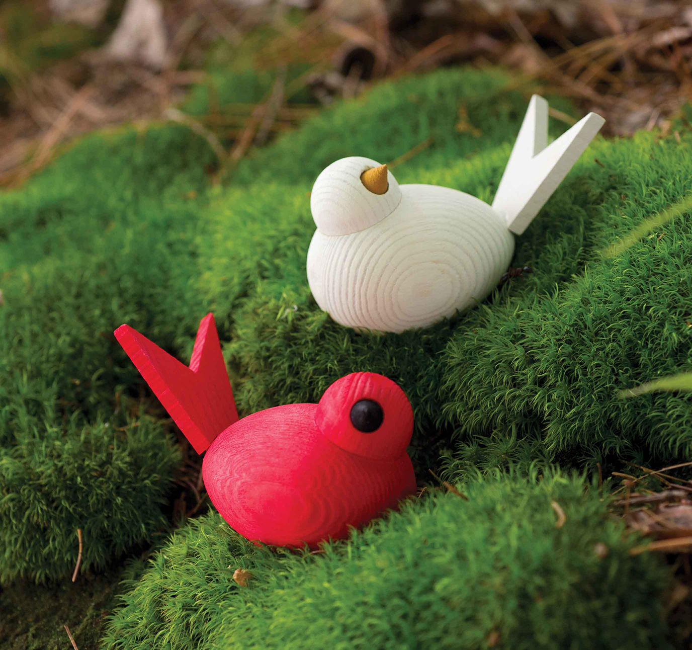 Swedish Wooden Bird - White