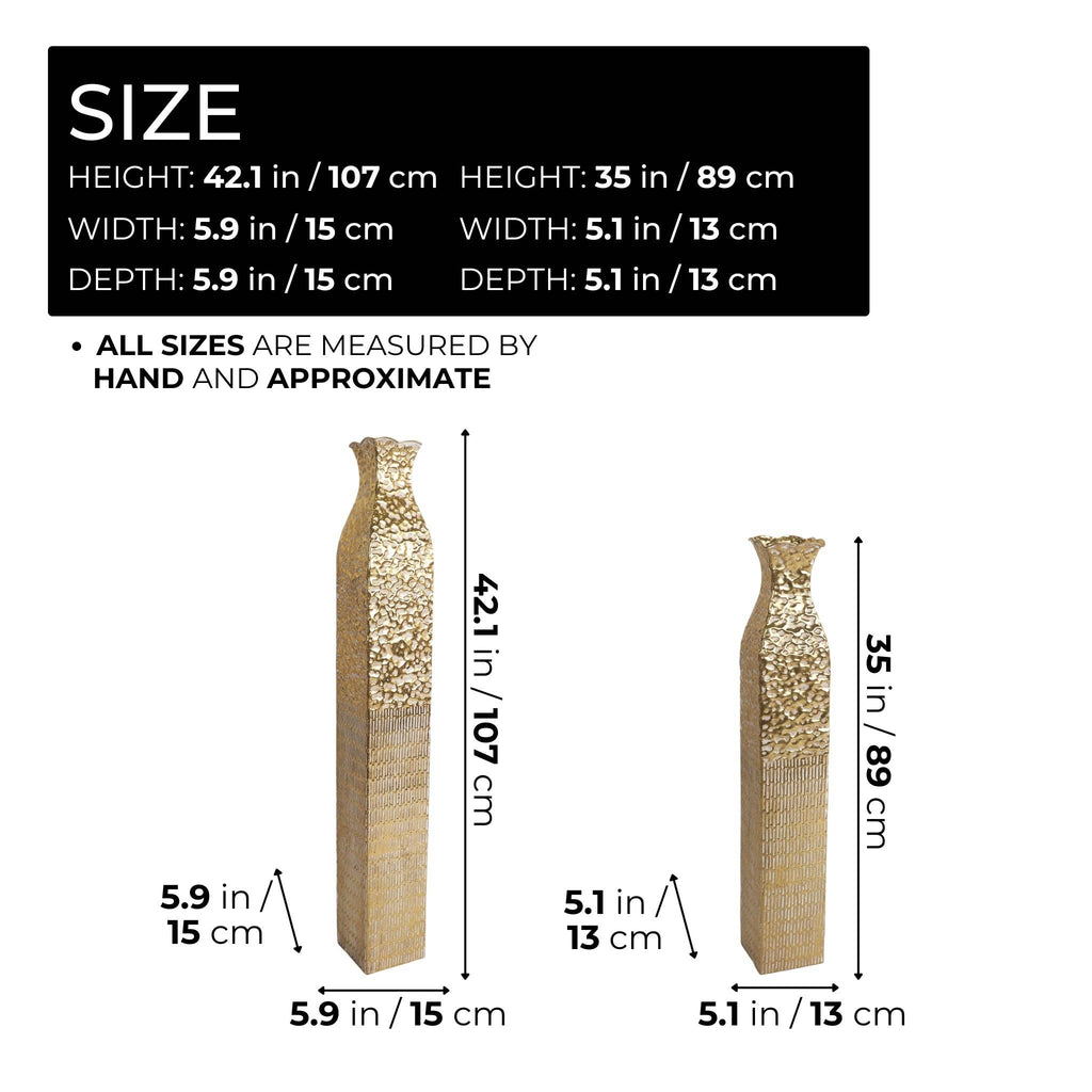 Gold Metal Decorative Floor Vases