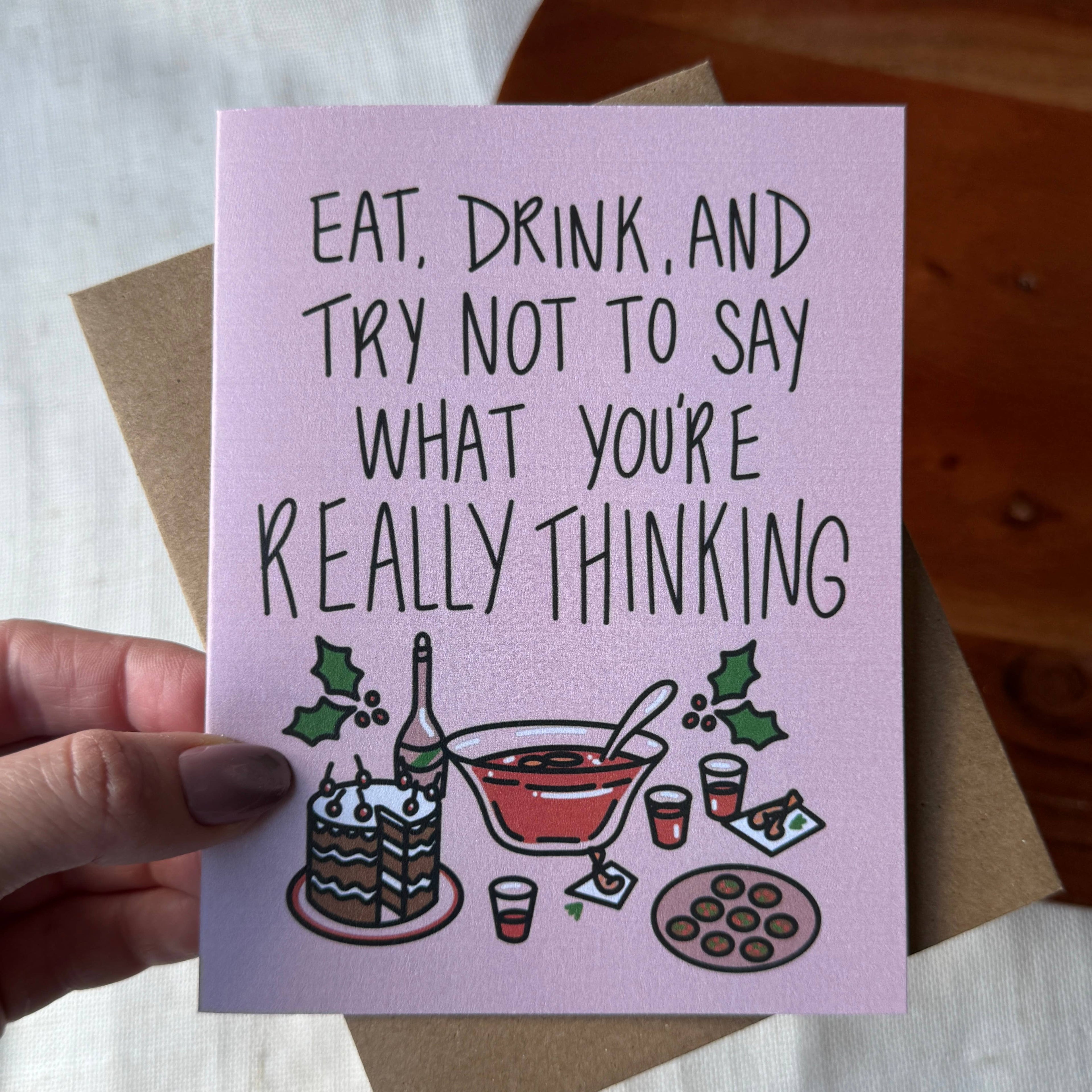 Big Moods - "Try not to say what you're really thinking" Christmas Card
