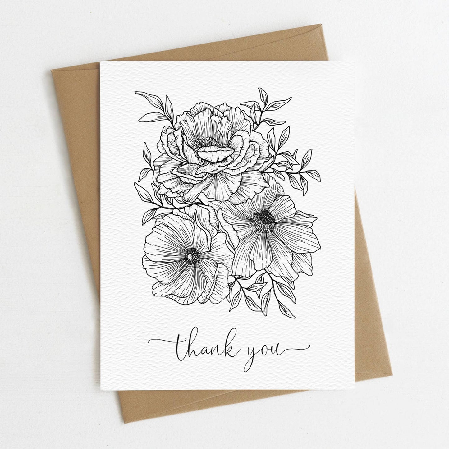 Elegant Plant Thank You Card, Botanical Card, Thanks