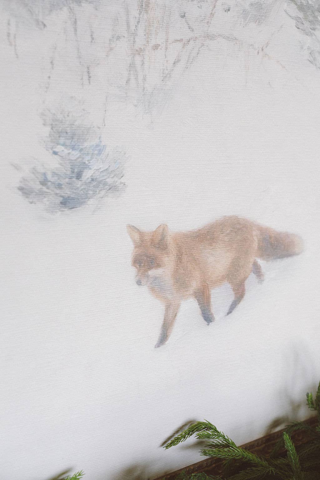 Petal Lane Home - Fox In Winter Framed Antique Art
