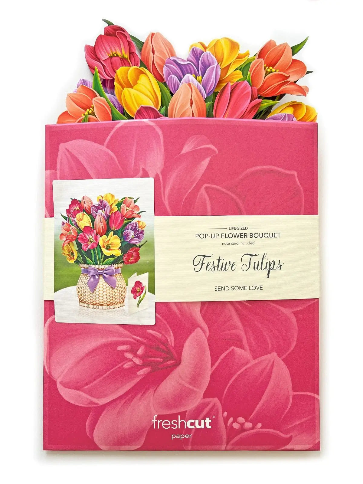Freshcut Paper Festive Tulips - Pop Up Greeting Card