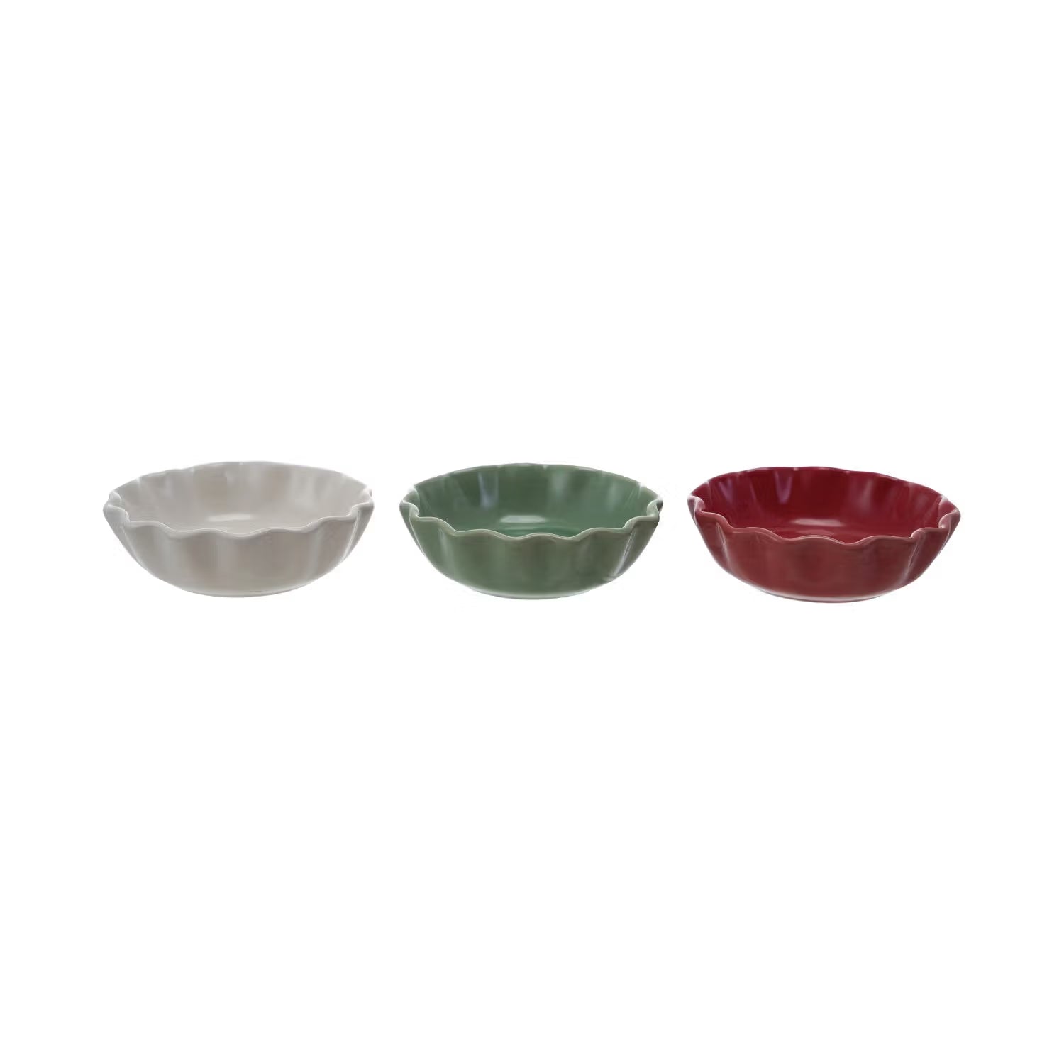 Creative Co-Op - Round Stoneware Scalloped Bowl ( 3 Colors)