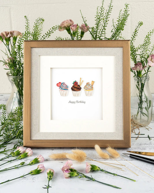 Cupcake Birthday - Quilling Greeting Card