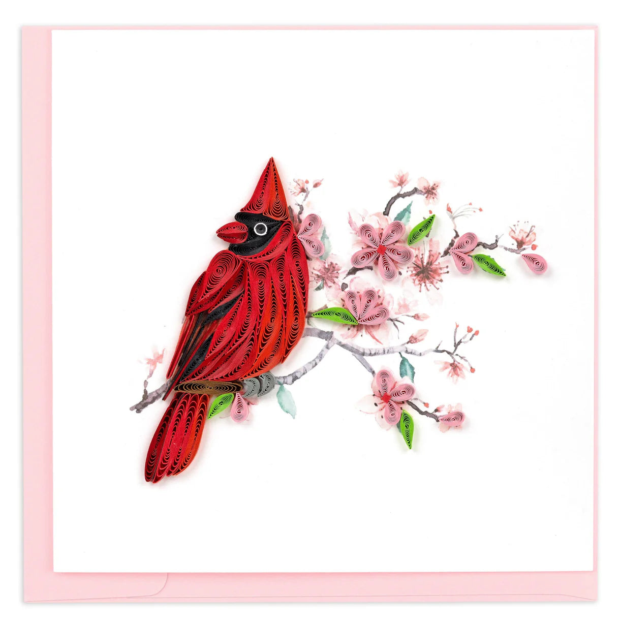 Quilling Greeting Card - Cardinal & Cherry