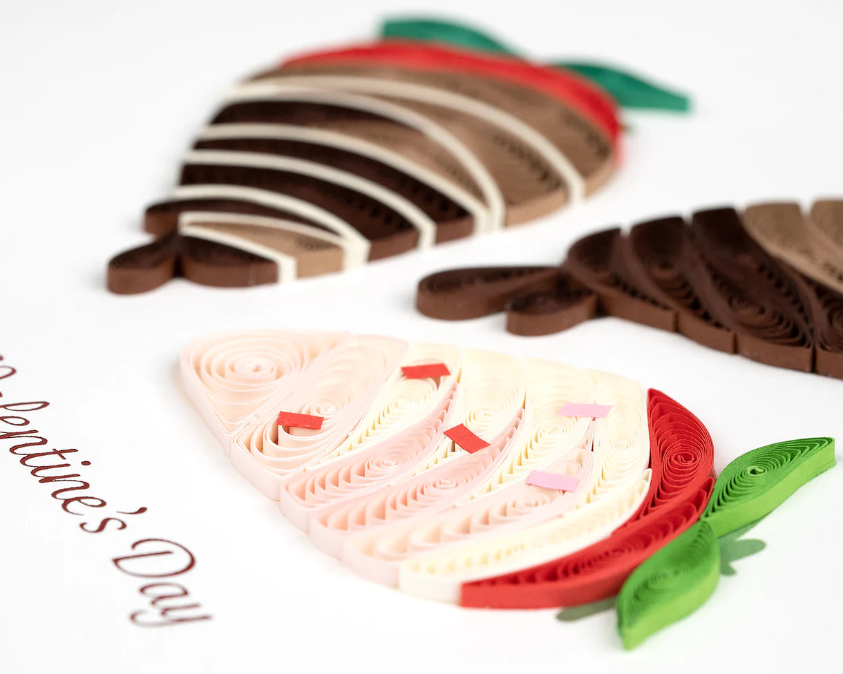 Quilling Greeting Card - Chocolate Covered Strawberries