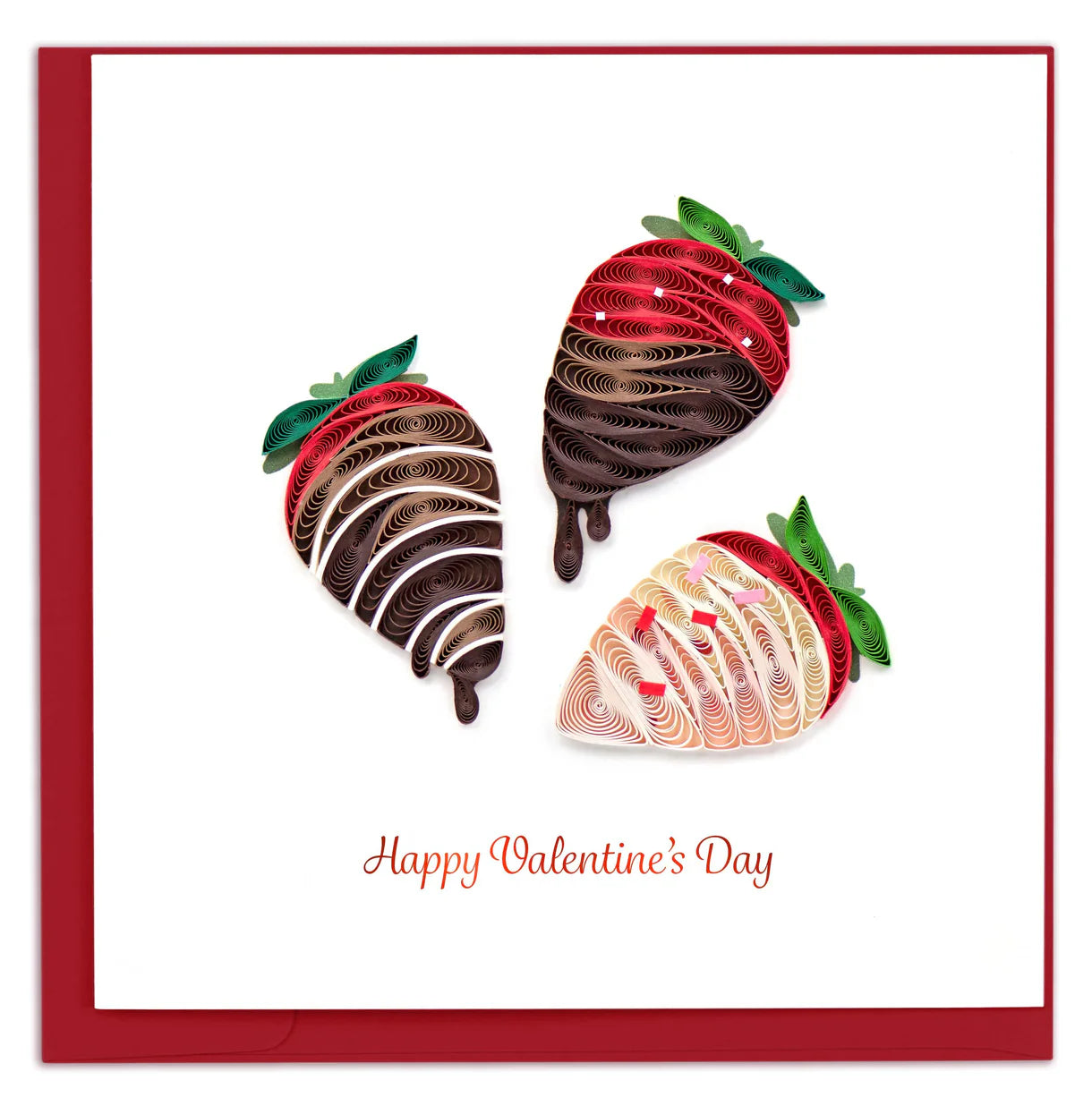 Quilling Greeting Card - Chocolate Covered Strawberries