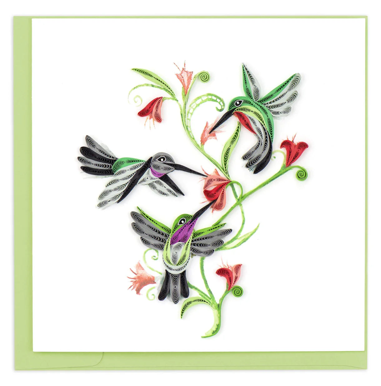 Quilling Greeting Card - Hummingbird Trio