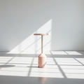 Enamel Metal Table Pink & Gold