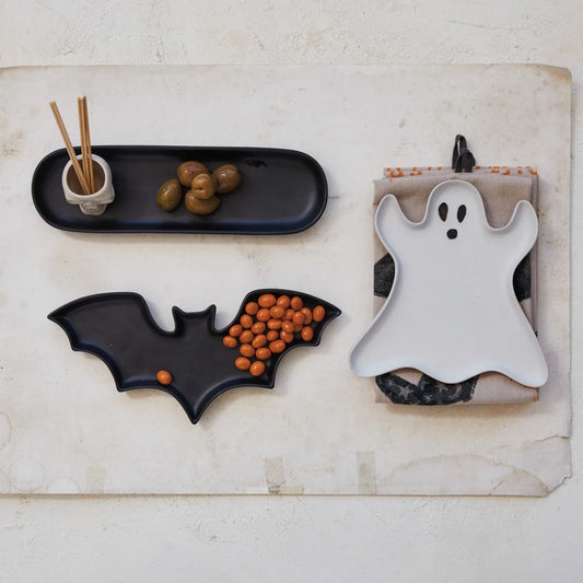 Ghost Shaped Stoneware Plate