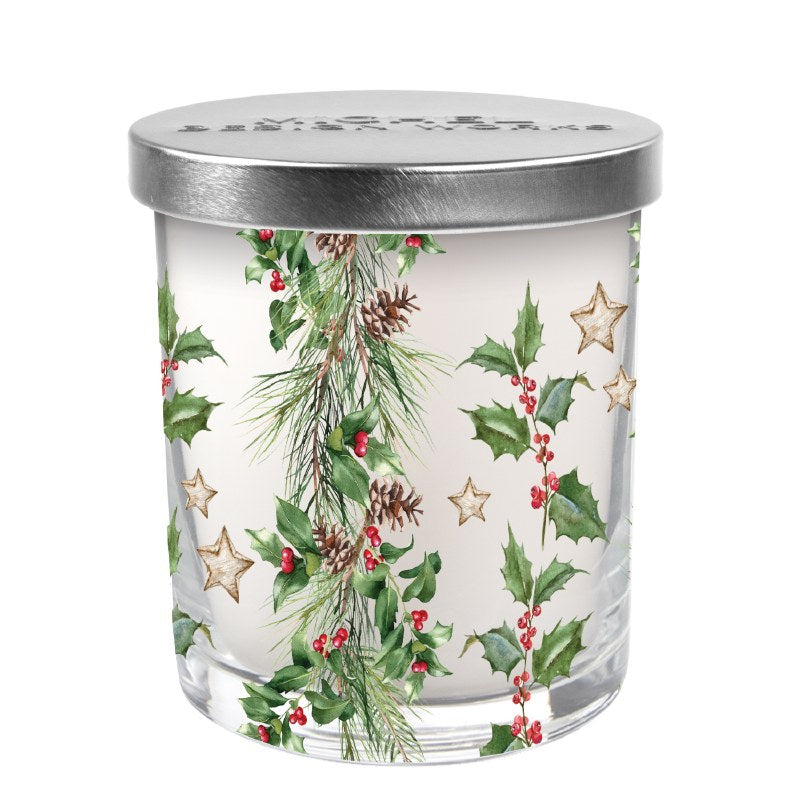 Michel Design Works - Holiday Garland Decorative Glass Candle