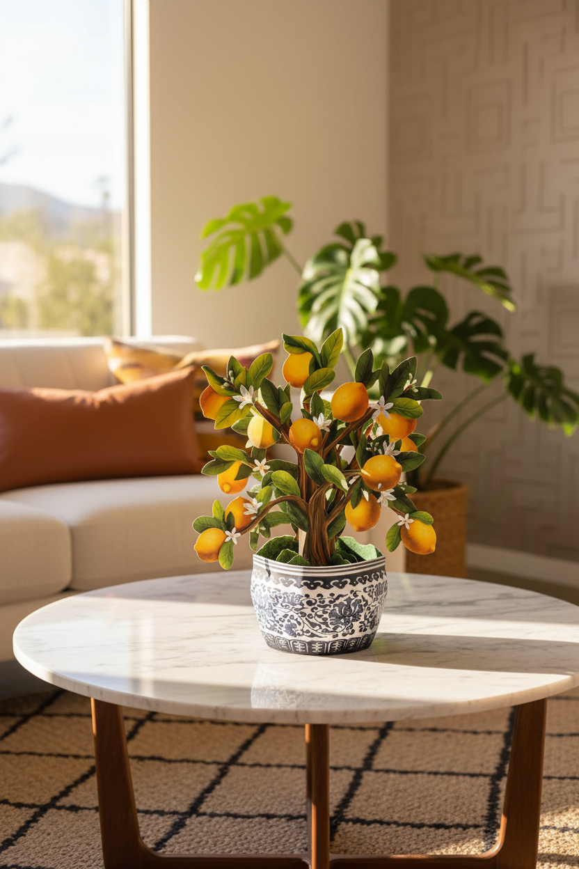 Freshcut Paper Lemon Blossom Tree - Pop Up Greeting Card