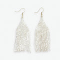 Ink + Alloy Lexie Solid Beaded Fringe Earrings Silver