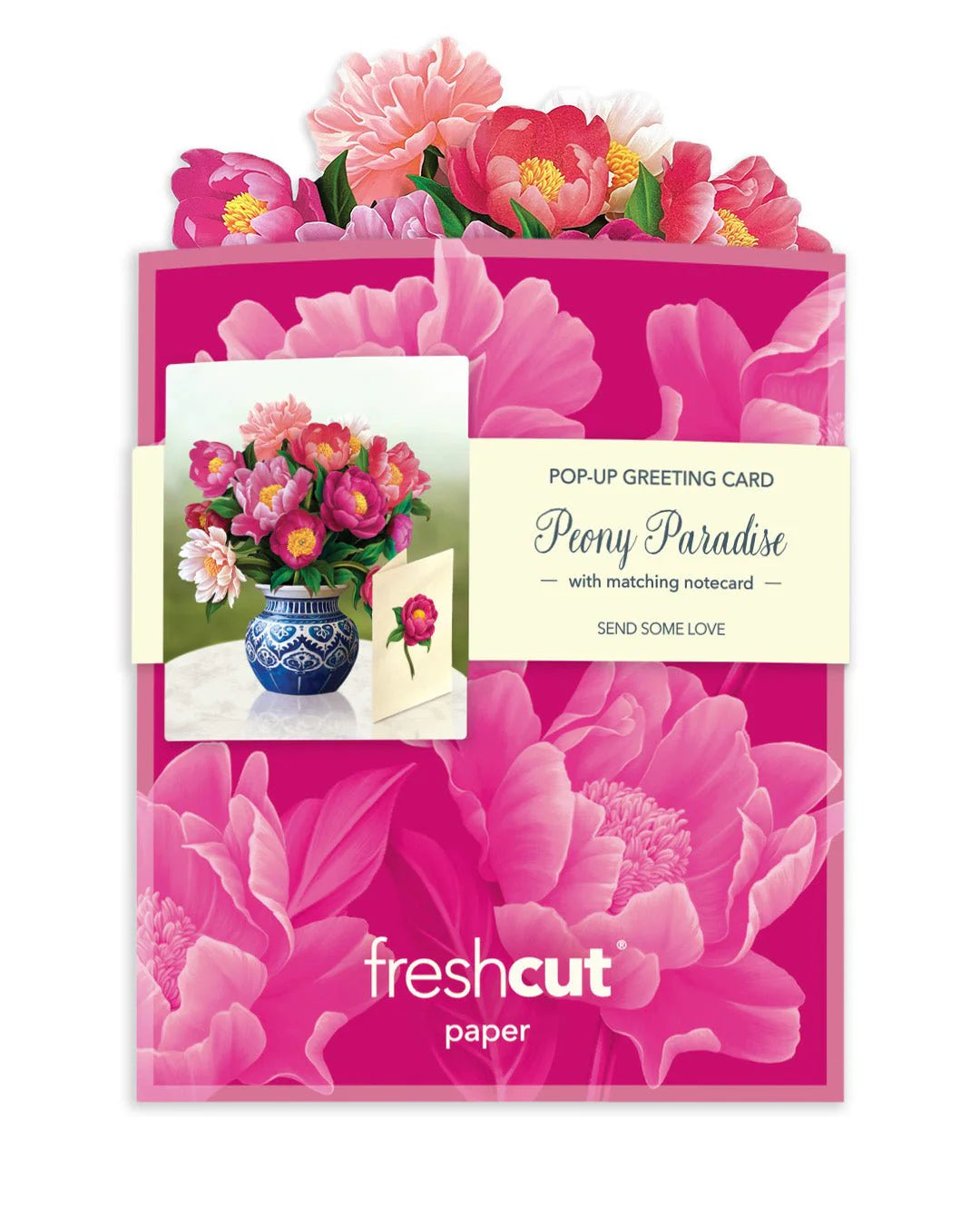 Freshcut Paper. Mini Peony Paradise Pop-Up Card