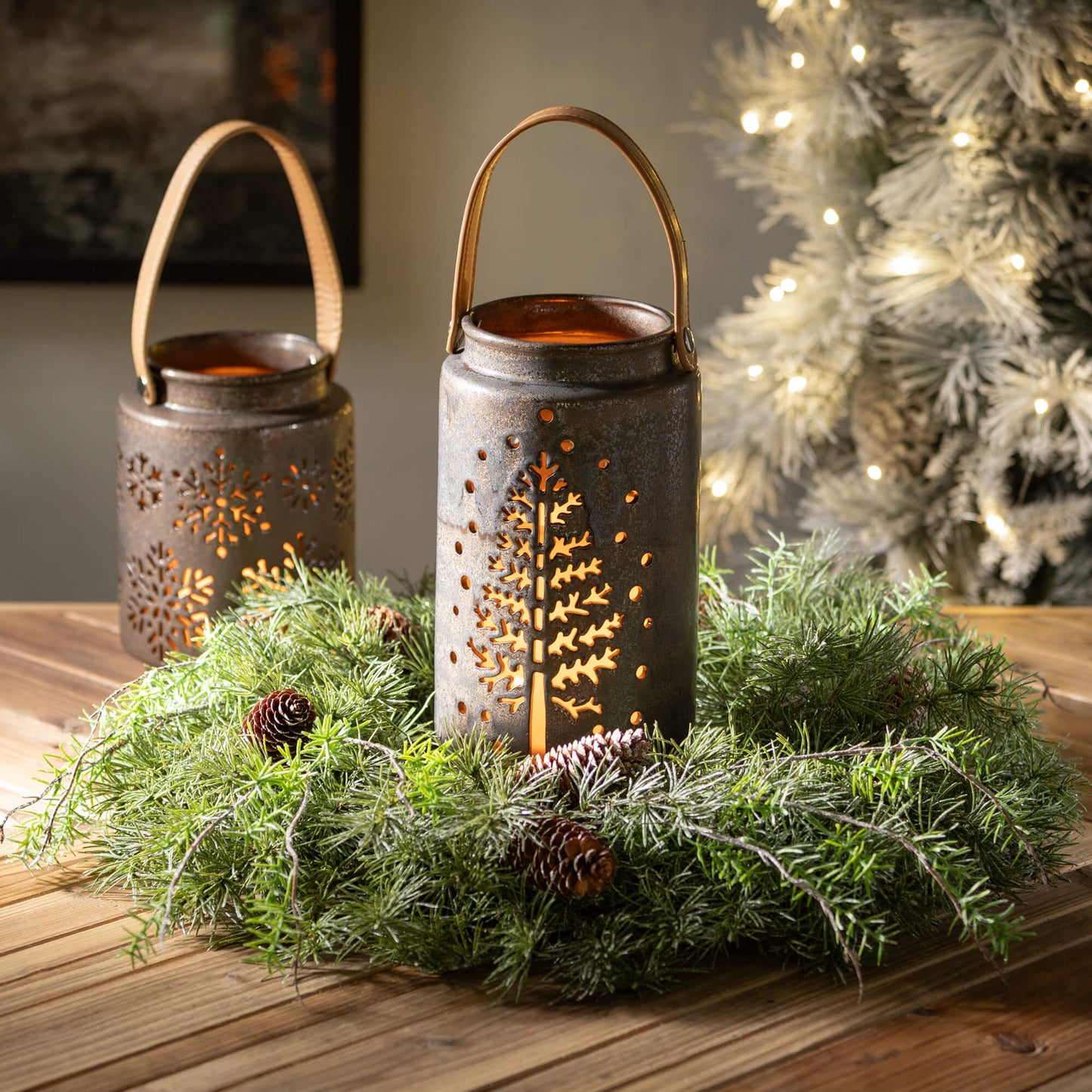 Tree/Snowflake Candle Lanterns - ( Medium & Large)