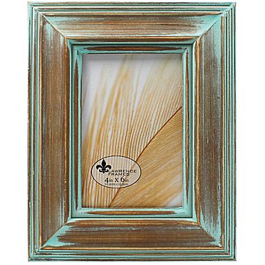 Lawrence Frame - Weathered Wood w/ Verdigris wash 5 x 7  Picture Frame