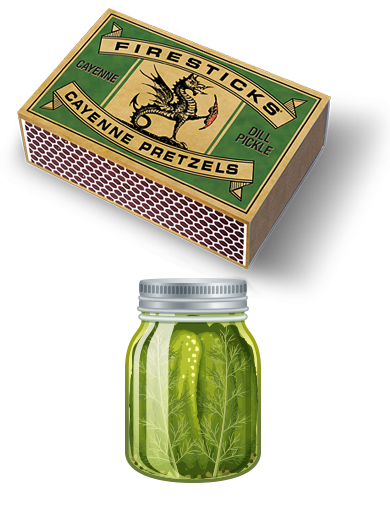 Firesticks - Cayenne Pretzels - Dill Pickle 4 oz Box