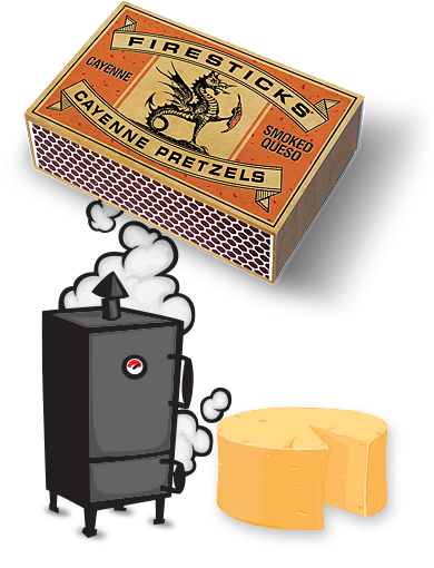 Firesticks - Cayenne Pretzels - Smoked Queso 4 oz Box
