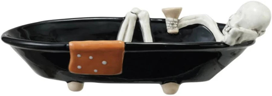 Creative Co-op - Ceramic Skeleton In tube Shaped Bowel