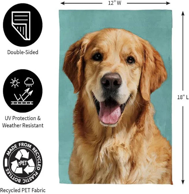 Pet Central Photo Dogs, Golden Retriever Suede Garden  Flag
