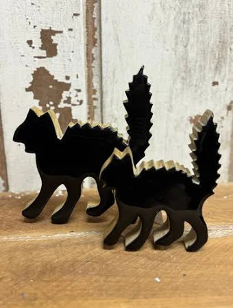Black Enamel Halloween Cats (2 Sizes)