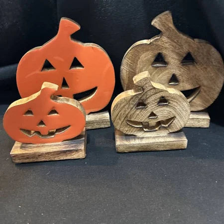 Orange Enamel Jack O Lanterns