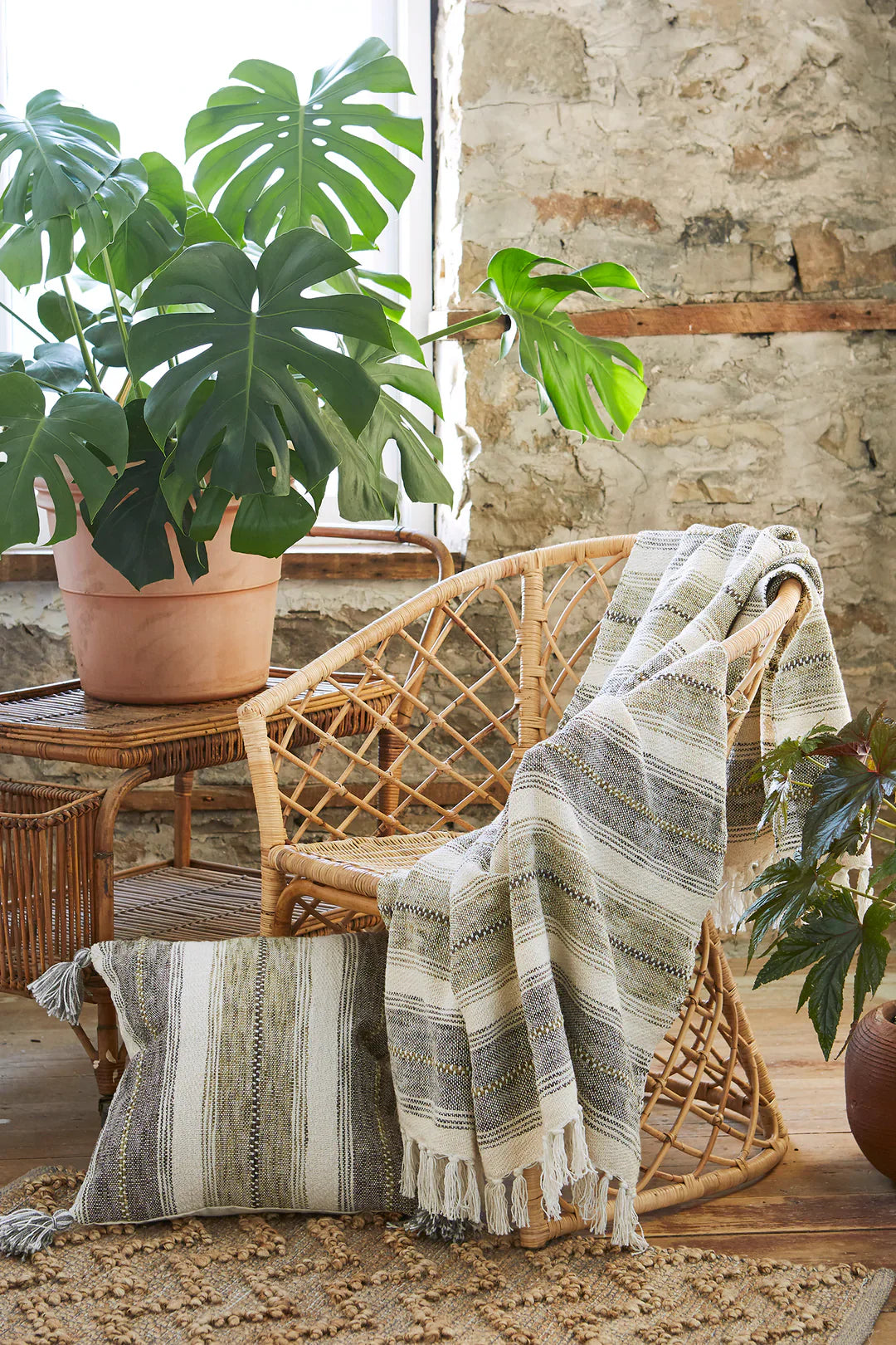 Patina Vie - Swedish Isles - Textured Striped Square Pillow