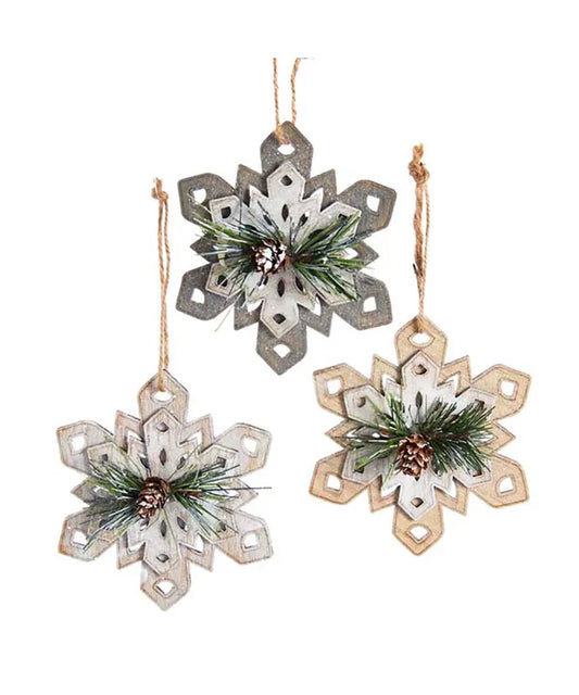 Wooden Snowflake Ornaments