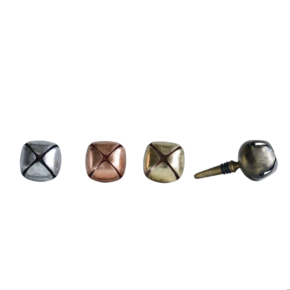 Creative Co-Op Metal Bottle Stopper w/Jingle Bell (4 Colors)