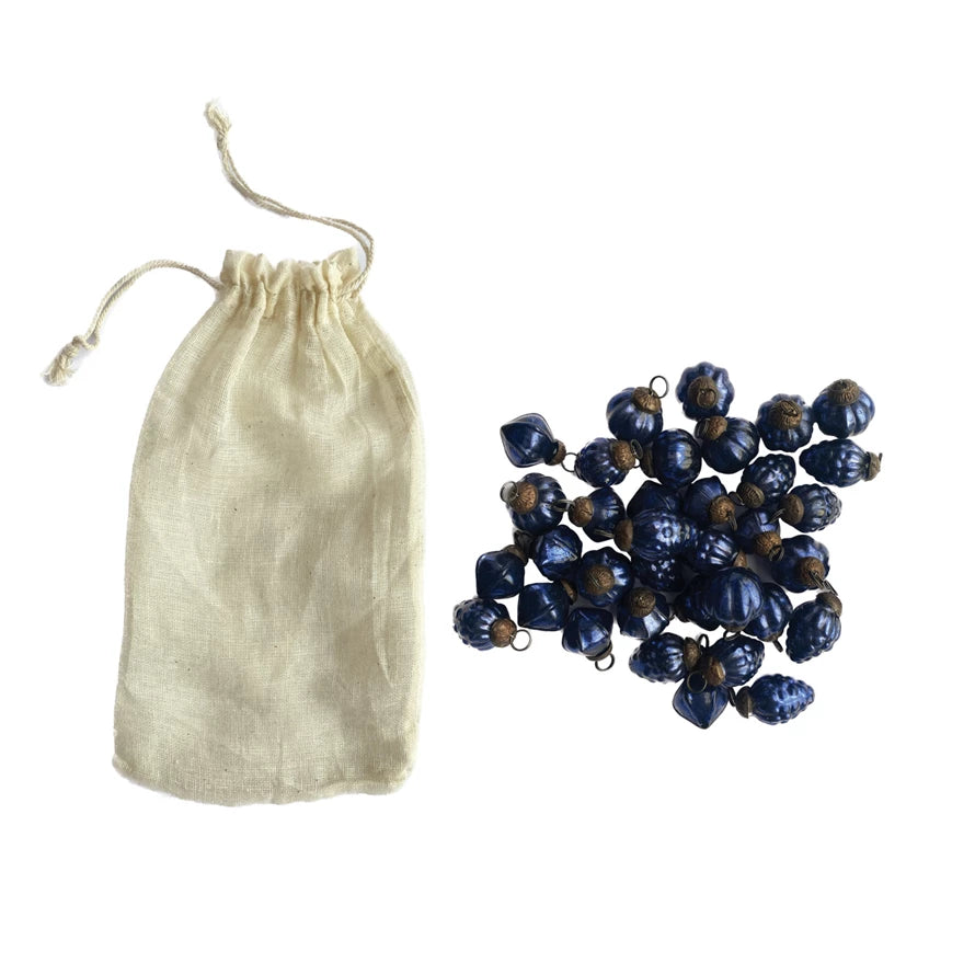 Creative Co-Op - Embossed Recycled Mercury Glass Ornament In Muslin Bag ( Set of 36)