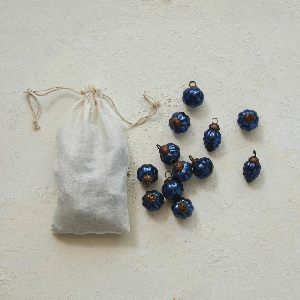 Creative Co-Op - Embossed Recycled Mercury Glass Ornament In Muslin Bag ( Set of 36)