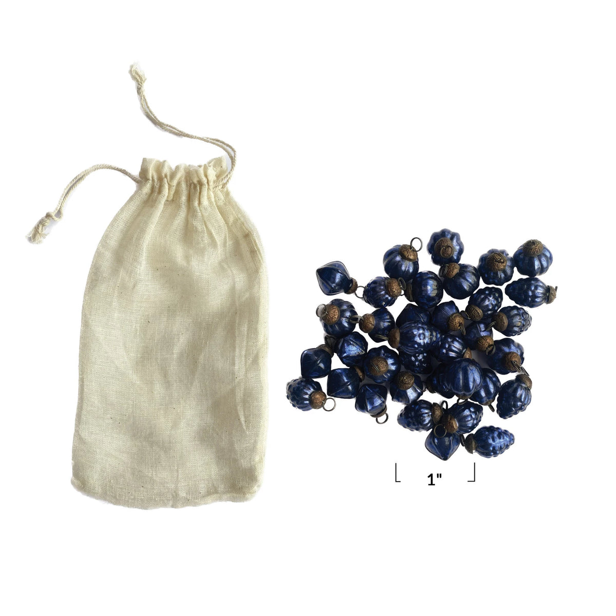 Creative Co-Op - Embossed Recycled Mercury Glass Ornament In Muslin Bag ( Set of 36)