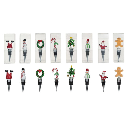 Wine  Stopper w/Glass Holiday Icon