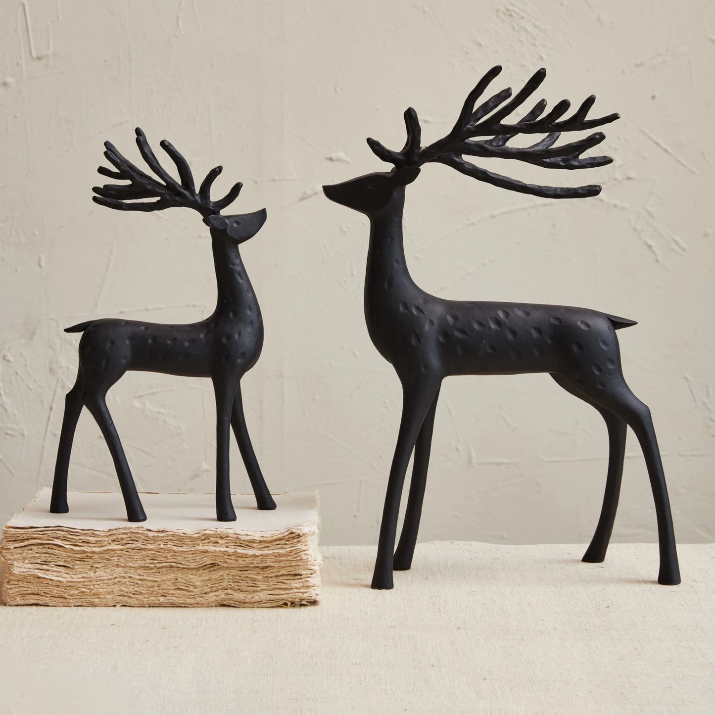 Resin Abstract Reindeer , Black