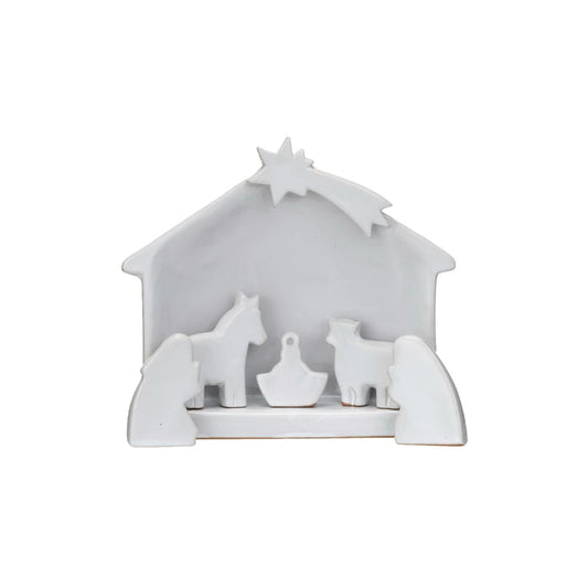 Stone Nativity Reactive Glaze, white