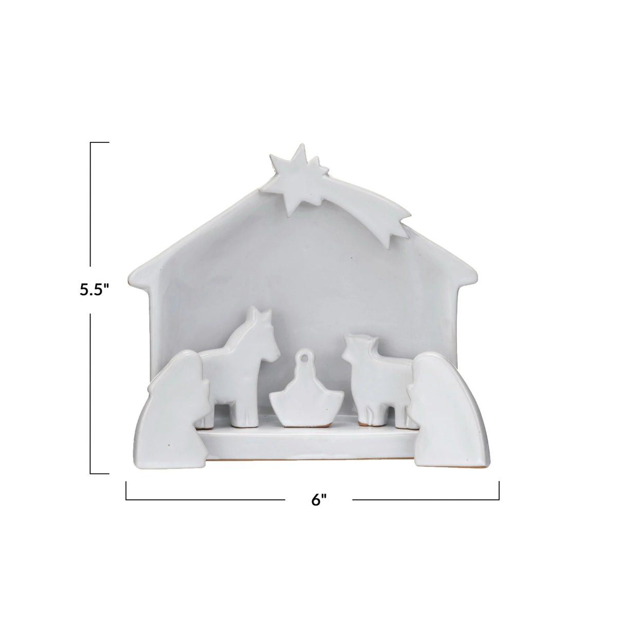 Creative Co-Op - Stone Nativity Reactive Glaze, white