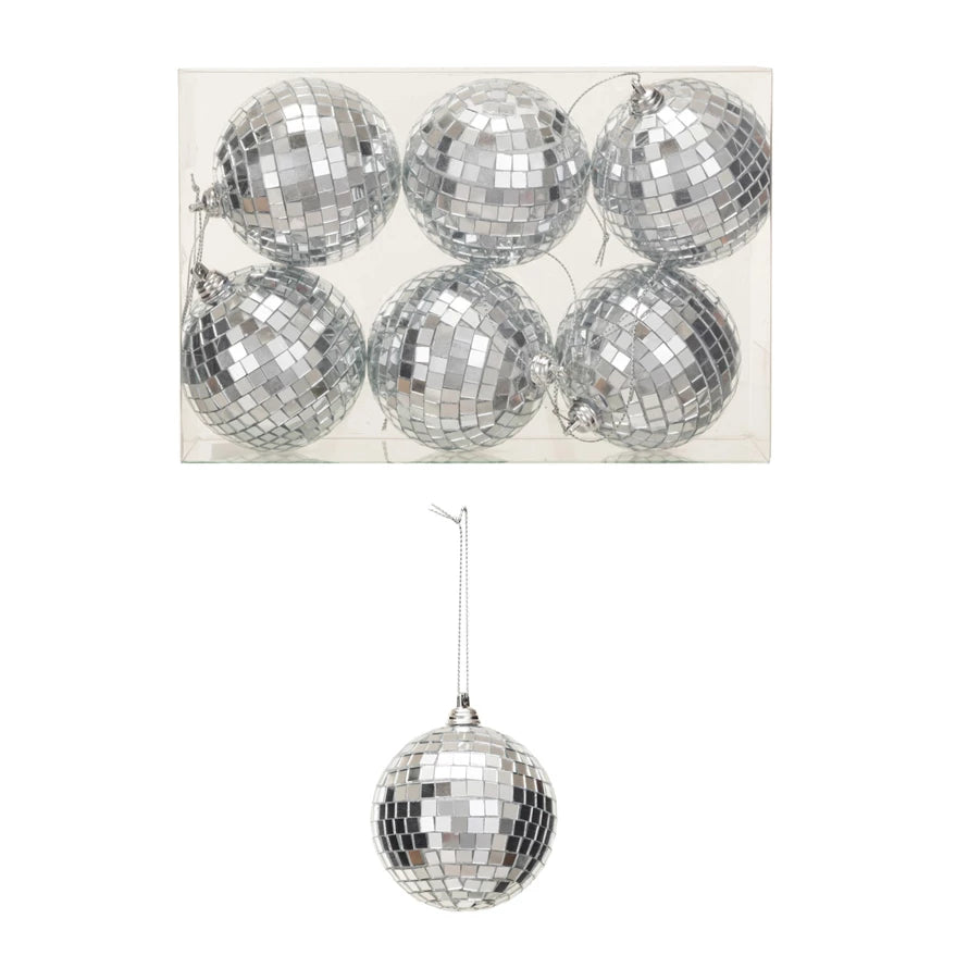 Creative Co-op - Round Glass Disco Ball Ornament