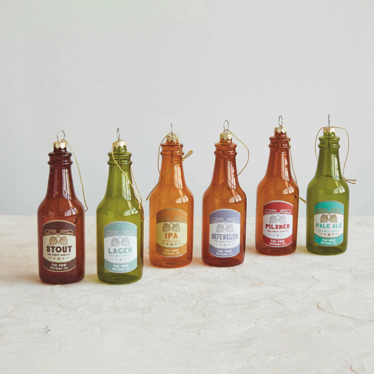 Creative Co-op - Beer Bottle Ornament  (6) Styles