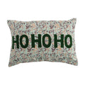Creative Co-op - Voile Pillow w/Suzani Pattern, Hand-Embroidered "HoHoHo"