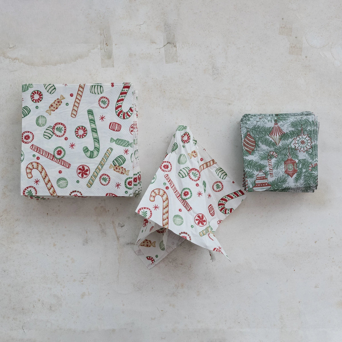 Creative Co-Op- Holiday Pattern Cocktail Napkins (Ornament)